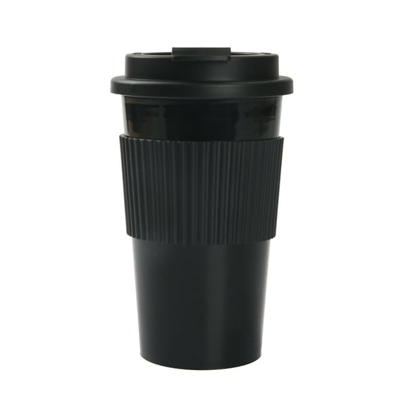 Mainstays 18oz Rich Black Plastic Travel Coffee Cup with Lid