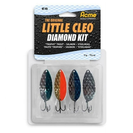 Acme Tackle Little Cleo Diamond Fishing Spoon Kit 4pk 2/5 oz.