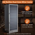 thumbnail image 2 of Danolapsi Wine Fridge Freestanding,160 Bottles 24 Inch Wine Cooler Refrigerator,Tall Wine Fridge with  LED Operation Screen,Double-Layer Tempered Glass Door with Lock,Under Counter Wine Cellar, 2 of 6