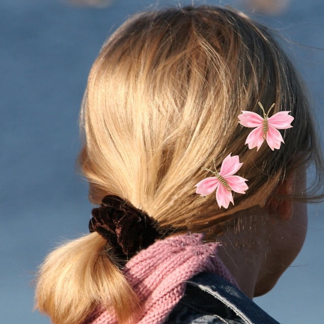 2 Pinzas para El Pelo de Mariposa, Pinzas para El Pelo de Mariposa, Accesorios para El Pelo para Mujeres Y Niñas, Horquillas para Fiestas, Regalos de Rosa satinado Salvador Dali Pinza para el cabello