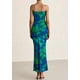 thumbnail image 2 of Vestido largo PRETTYGARDEN para mujer, ajustado sin tirantes, verde y floral, 2 of 9