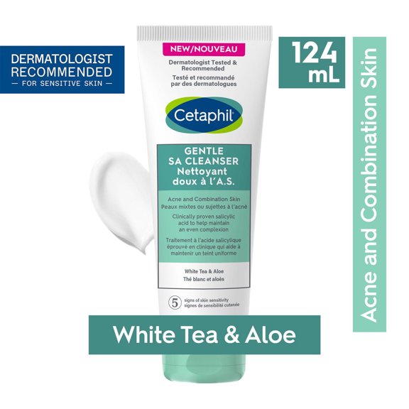 Cetaphil Nettoyant Doux à l'Acide Salicylique / Cliniquement Prouvé pour les Peaux Sensibles, Sujettes à l'Acné / Réduit l'Apparence des Pores / Sans Parfum / Sans Parabènes / Recommandé par des Dermatologues
