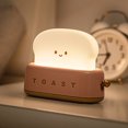 thumbnail image 1 of Rechargeable Toaster Night Light with 15-Min Timer, Cute Smile Face Bread Table Lamp with Adjustable Brightness, 1 of 9