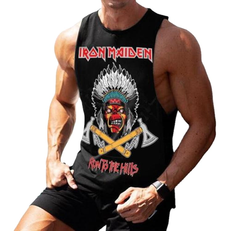 Sleeveless Iron Maiden printed tank top 