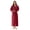 Burgundy, variant on Women’s Thick Long Robe with Contrast Piping V-Neck – Soft Warm Winter Housecoat with Waist Belt and Side Pockets