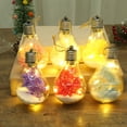 thumbnail image 4 of kiskick Glowing Christmas Baubles Decoration - Shatterproof Dried Flowers Fillings Lanyard Design, High Durability Christmas Trees Hanging Decor for Home, 4 of 8