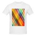 thumbnail image 4 of Bingfone Abstract Watercolors Tartan Men'S Loose Fit Short-Sleeve Pocket T-Shirt, 4 of 7