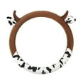 thumbnail image 6 of Wharick Cow Car Steering Wheel Cover with Horns Ears Anti Slip Sweat Absorption Comfortable 15 Inch Universal Women Auto Steering Wheel Protector Car Accessories, 6 of 8