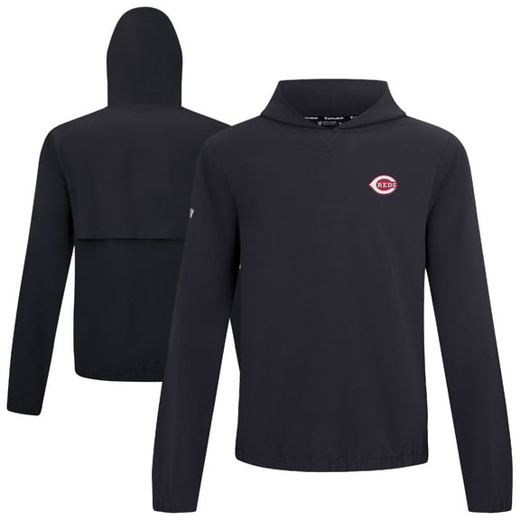 Men's Levelwear Black Cincinnati Reds Action Insignia 2.0 Pullover Hoodie