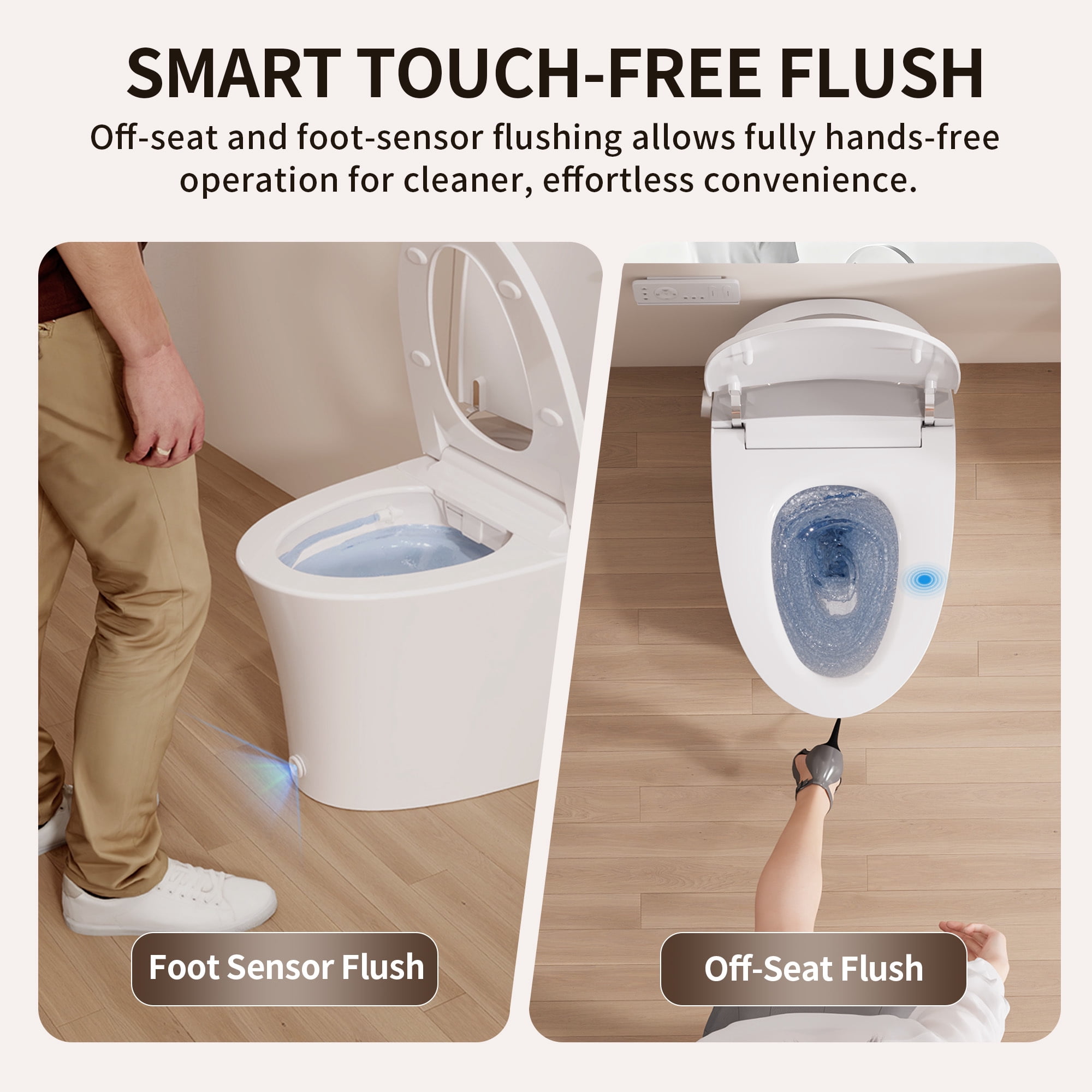DeerValley DV-1S0456 ADA Smart Toilet with Built-In Bidet,One Piece Tankless Elongated Toilet,Auto Flush,Heated Seat,Hot & Cold Massage Wash,Warm Air Dryer,Remote Control,1000g MaP Flush,White