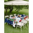 thumbnail image 3 of Outdoor Tablecloth with Umbrella Hole and Zipper, Navy Blue Snowman Christmas Rectangle Table Cloth 60x84 Inch Waterproof Tablecloth, Gifts Xmas Tree Winter Snowflake Picnic Table Cover for Patio, 3 of 7