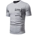 thumbnail image 2 of Chemises pour Hommes Été, Chemises d'Été Unies Ajustées avec Poche Manches Courtes Col Rond, Chemises d'Été pour Hommes, Chemises pour Hommes Manches Courtes, Chemises Manches Courtes pour Hommes, 2 of 9