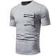 thumbnail image 1 of pstuiky camisetas para hombre, Camisas de verano para hombre, de color liso, ajustadas, con bolsillos, de manga corta y cuello redondo camisetas de hombre s, 1 of 9