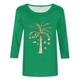 thumbnail image 5 of Mifsaly Womens Christmas Shirt Plus Size 3/4 Sleeve Holiday T-Shirt Thanksgiving Dinner Loose Tunic Pullover Tops Festival Party Classic Blouse 2025, 5 of 5