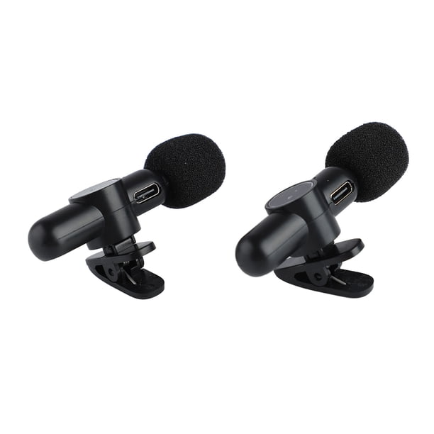 Micrófono Wireless Lavalier, 1 Para 2 Enchufe De Micrófono De Solapa Lavalier Inalámbrico Y Reproduce Una Alta Sensibilidad Portátil 2.4G Con Windmuff Para La Entrevista