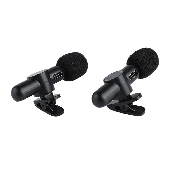 Micrófono Wireless Lavalier, 1 Para 2 Enchufe De Micrófono De Solapa Lavalier Inalámbrico Y Reproduce Una Alta Sensibilidad Portátil 2.4G Con Windmuff Para La Entrevista
