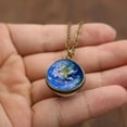 thumbnail image 2 of Maoww Double-sided Glass Ball Pendant Necklace Alloy Glass Crystal Rhinestone Neck Decoration, Type 1, 2 of 7