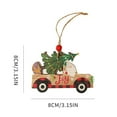thumbnail image 2 of Christmas Ornaments Red Truck Christmas Tree Decoration Wooden Farmhouse Hanging Crafts for Xmas Home Country Holiday Party, 2 of 7