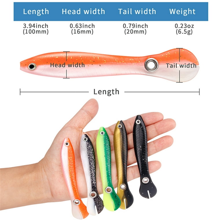 Elbourn 25Pcs/Kit Saltwater Fishing Lures for Bass Trout Multi Jointed  Swimbaits Soft Plastic Fishing Lures Fishing Accessories 