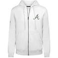 thumbnail image 2 of Men's Levelwear White Atlanta Braves Podium Chenille Logo Full-Zip Hoodie, 2 of 3