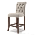 thumbnail image 2 of Furniture of America Landon Chaises de Pub Capitonnées en Tissu, Beige (Ensemble de 2), 2 of 8