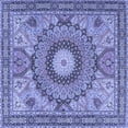 thumbnail image 1 of Ahgly Company Machine Washable Indoor Square Medallion Blue Traditional Area Rugs, 3' Square, 1 of 4