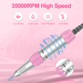 thumbnail image 4 of Taladro de uñas eléctrico COZYEXPERT 35000 RPM recargable rosa, 4 of 7