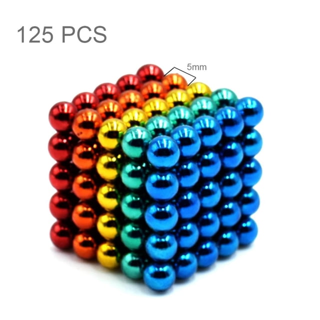 5 mm 125 PIEZAS 5 colores bolas magnéticas imanes oficina juguetes escultura magnética regalo para Adepaton LL-0589