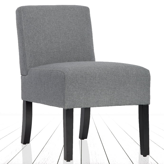 Modern Design Fabric Armless Accent Dining Chairs With Solid Wood Legs 255