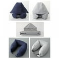 thumbnail image 2 of 5 Colors Memory Foam Warm Hoodie U Shaped Travel Pillow, Neck Support Super Soft Hood Cushion Helps Block Out Light and Sound, 2 of 6