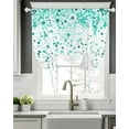 thumbnail image 5 of Turquoise Polka Dot Tie Up Curtains for Window, Thermal Insulated Balloon Shade Adjustable Rod Pocket Curtains Valance Panels for Kitchen Bathroom Cafe 52 x 45 Abstract Modern Art Dots Watercolor, 5 of 6