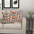 thumbnail image 6 of Navy Blue Orange Pillow Covers 20x20 Set of 2 Fall Floral Minimalist Geometry Art Flower Modern Style Decorative Throw Pillow Cases Outdoor Farmhouse Decor for Sofa Couch Bed, 6 of 6
