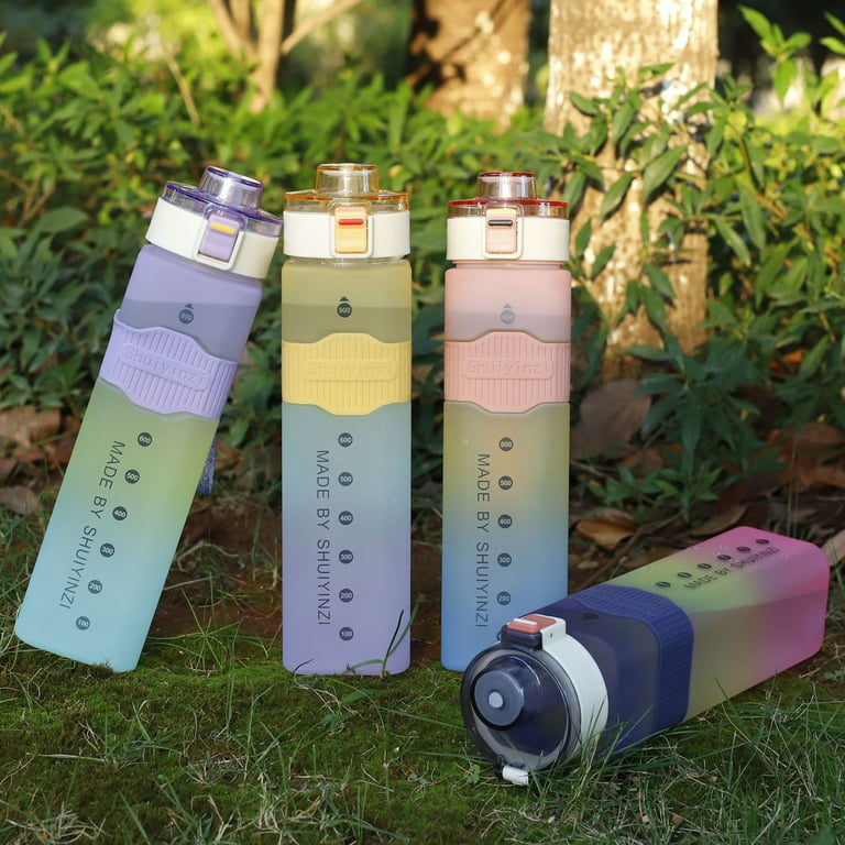 Hesroicy 600ml Water Bottle Good Seal Leakproof Large Capacity Transparent  with Strap Water Storage Food Grade Can Store Pills Water Drinking Bottle