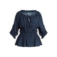 thumbnail image 4 of Terra & Sky Women’s Plus Smocked Waist Blouse, Sizes 0X-5X, 4 of 4