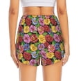 thumbnail image 4 of Vsdgher Daisies Flowers Print Women's Running Double Layer Shorts High Waisted with Pockets Elastic Yoga Workout Athletic Gym Sports, 4 of 8