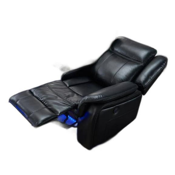 Power reclining Sectional Sofa in Black Leather Air