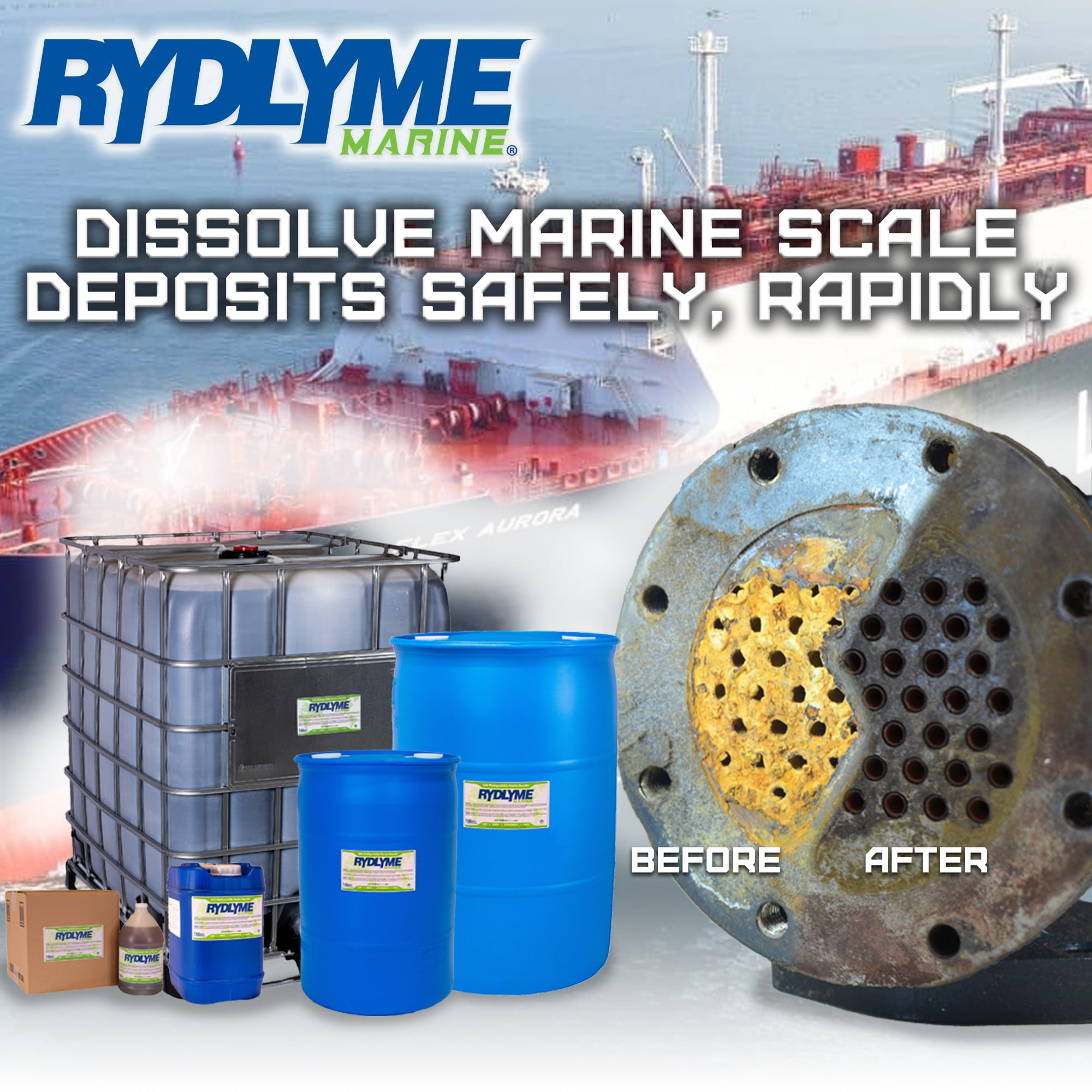 Rydlyme Marine Biodegradable Descaler – 1 Gallon | Powerful, Eco-Friendly Boat Engine Cleaner for Fresh & Saltwater Systems (Single Gallon)