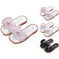 thumbnail image 1 of JDQJBZ Girl's Slippers Bow Pearl Glitter Slide Soft Sole Beach Flip Flops Summer for Girls, 1 of 3