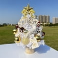 thumbnail image 3 of Small Flocked Christmas Tree with Lights Tabletop Artificial Pre-lit Xmas Tree, 3 of 6
