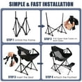 thumbnail image 2 of Topbuy Camping Chair with Removable Footrest Folding Lounge Recliner Chair w/ Adjustable Backrest Pillow Cup Holder Black, 2 of 8