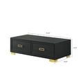 thumbnail image 4 of Miekor Furniture 1pc Contemporary Coffee Table Storage Drawers Black Gold Finish Metal Pull Knob Living Room Wooden Modern Furniture 5404, 4 of 5