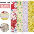 thumbnail image 2 of Paquete de 40 tiras de tela de algodón con estampado floral para patchwork., 2 of 9