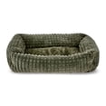 thumbnail image 3 of Vibrant Life Small Flannel Waffle Texture Bolster Cat or Dog Bed, Green, 17" x 21", 3 of 7