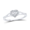 thumbnail image 4 of 10K White Gold Womens Round Diamond Heart Promise Ring 1/8 Cttw, Womens Size: 5-10, 4 of 4