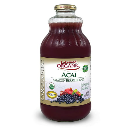 Lakewood Organic Acai Amazon Berry Juice, 32-Ounce Bottles (Pack of