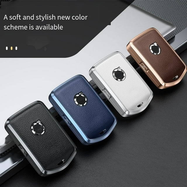 VONKY Car Key Leather Case Removable Vehicle Keys Cover Protector Automotive Automobile Upgrade Replacement for XC60/S90/S60 White Case