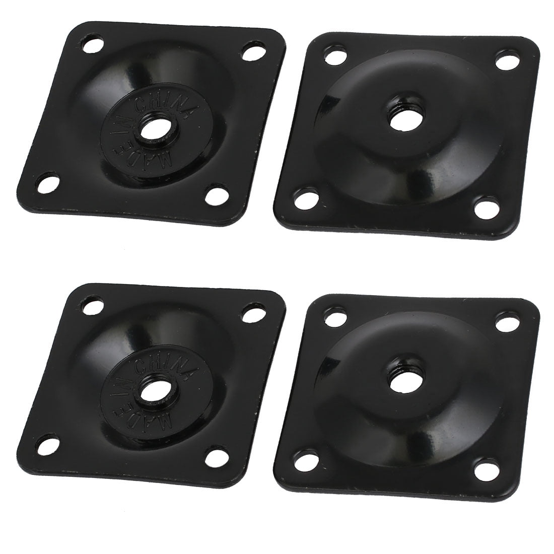 48mmx48mmx2mm Iron Table Leg Mounting Plates Black 4pcs