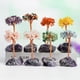 thumbnail image 4 of Nvzi 1 adorno de árbol de la vida con base de piedra natural cruda morada, adorno de árbol de la vida con hojas de piedra natural triturada roja para el hogar, la oficina o el escritorio., 4 of 5