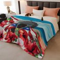 thumbnail image 2 of Red Blue Flag Throw Blanket, Flannel Fleece Blanket with Striped Design for Couch, Spring Floral Coastal Ocean Botanical Soft Breathable All Season Plush Blankets for Loveseat Sofa Bed 60"x80", 2 of 9
