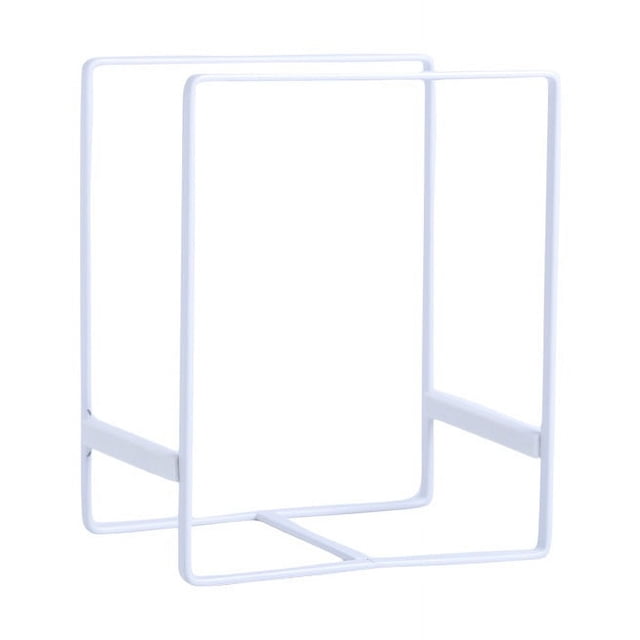 Estante para secar platos Estantes para platos de metal Soporte para platos Gabinete Estante de almacenamiento Tapa de olla Soporte para cuencos Organizador de encimera-Blanco